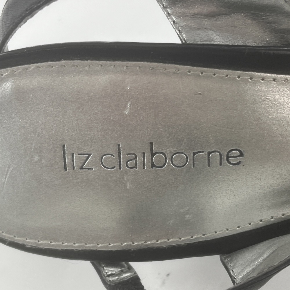 Liz Claiborne D'Orsay Slingback Pump Womens 8 M Black Open Toe Heel Legacy - Picture 14 of 16